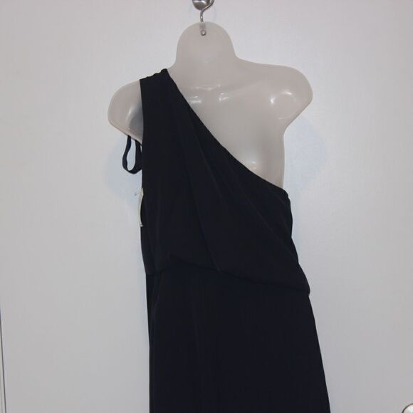 NWOT AMYLYNN One Shoulder  Satin Navy Blue Dress Women Size Medium - Picture 10 of 14